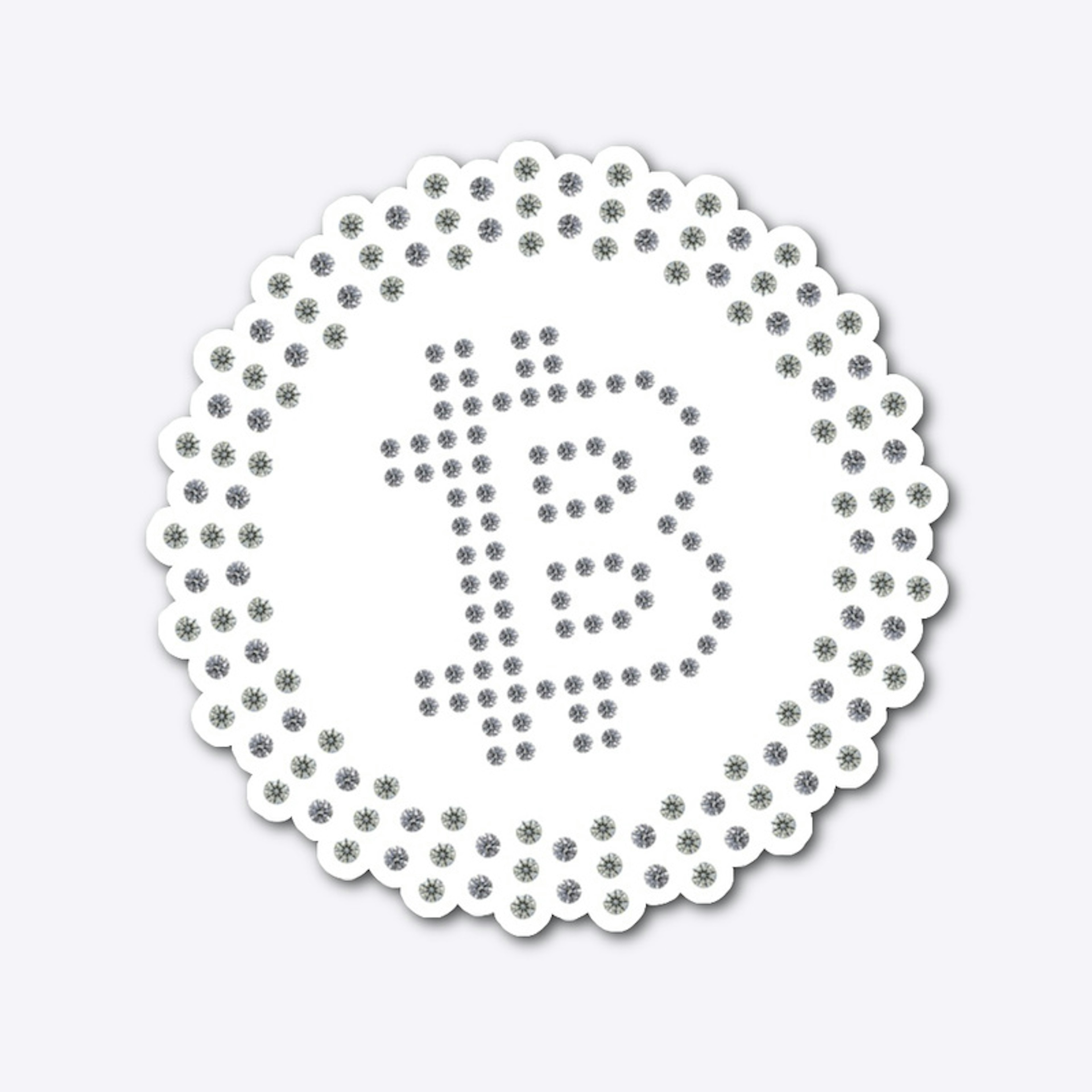 Die Cut Sticker ​White B Diamond Circle